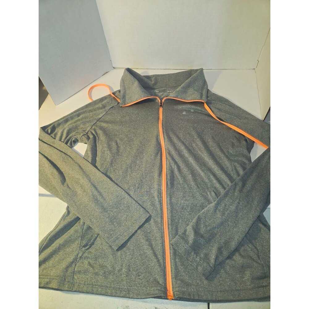 Under Armour HeatGear Women's Full Zip Loose Fit Track Jacket Gray/Orange L